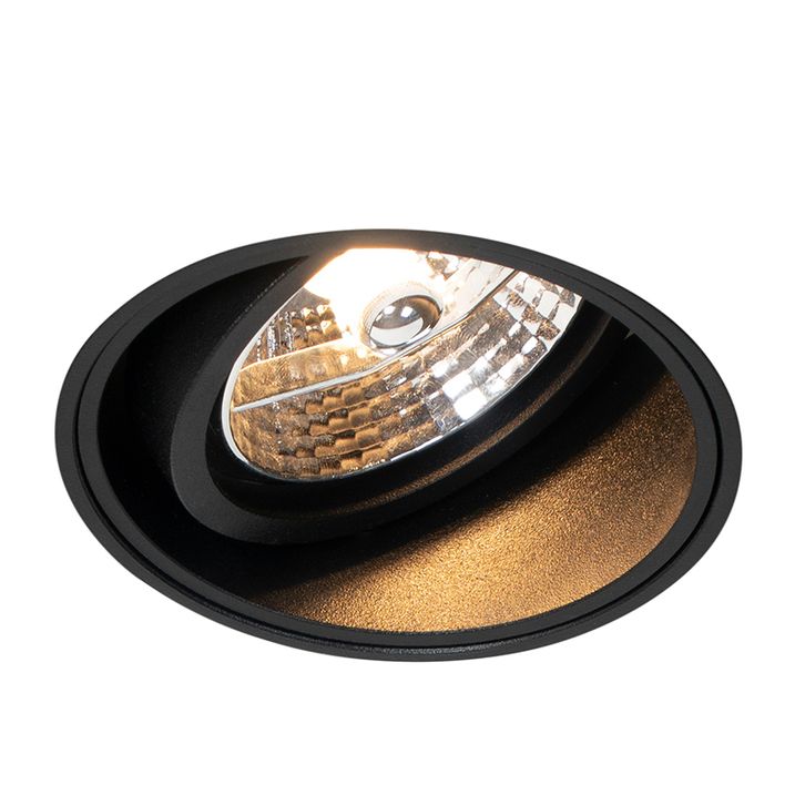 Ensemble de 6 spots encastrables modernes noirs sans bordure - Impact 70