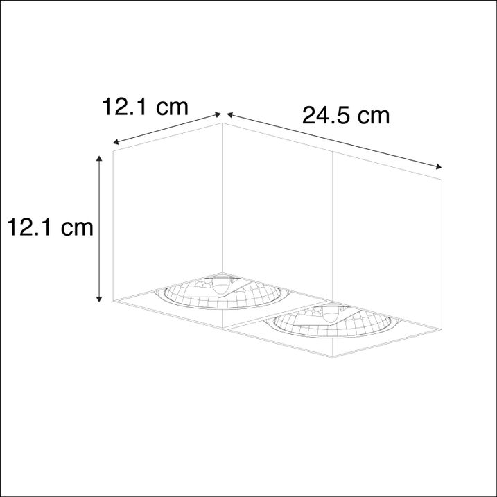 Design spot rechthoekig 2-lichts wit incl. G9 - Box