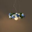 Bohemian-hanglamp-zwart-met-gekleurde-bloemen-blauw-en-wit---Flower-Power
