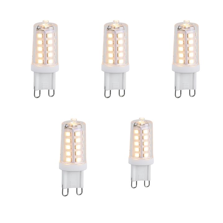 Set of 5 Dimmable G9 LED Bulbs 3.2W 250lm 2200K