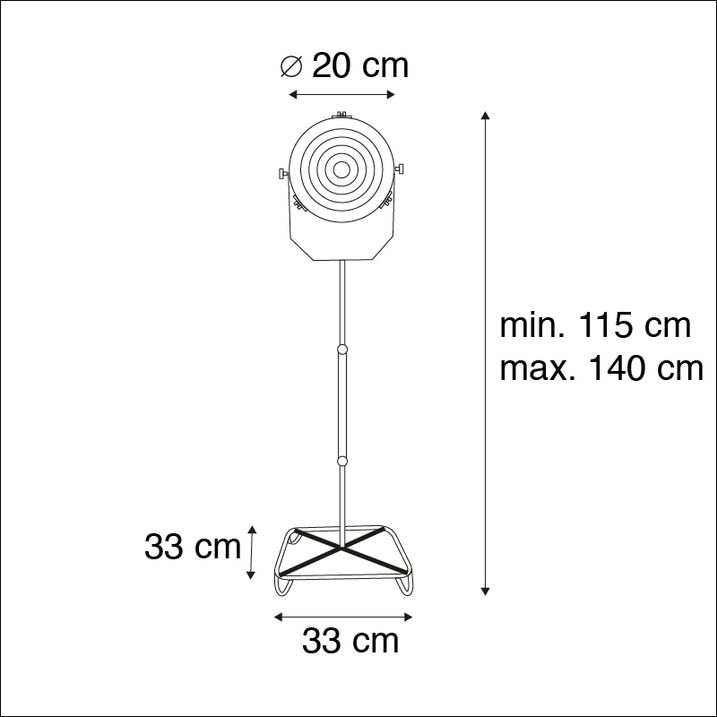Priemyselná stojaca lampa bronzová 140 cm - Broca