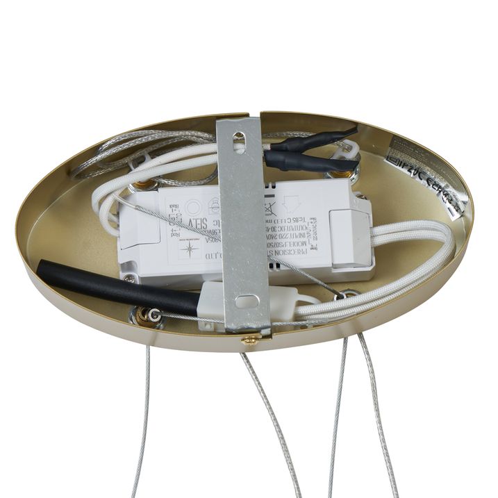 Design hanglamp messing 120cm incl. LED 3-staps dimbaar - Ovallo