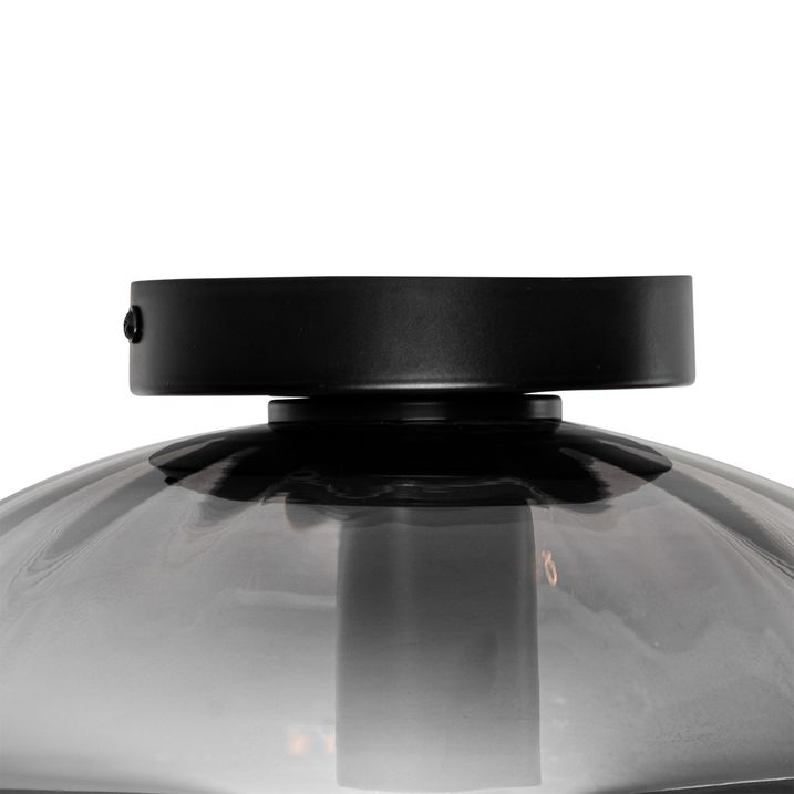 Plafoniera smart nera con vetro fumé incl. WiFi P45 - Ayesha
