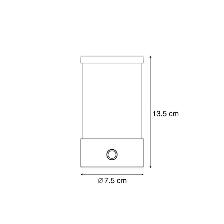 Tischleuchte für Aussenbereich beige wiederaufladbar inkl. Ladestation IP65 - Grill