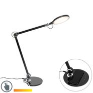 Designová-stolní-lampa-černá-vč.-LED-s-dotykovým-a-indukčním-nabíjením---Don