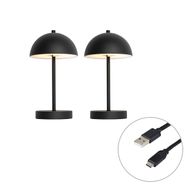 Set-of-2-Outdoor-Table-Lamps-Mushroom-Black-Rechargeable---Keira