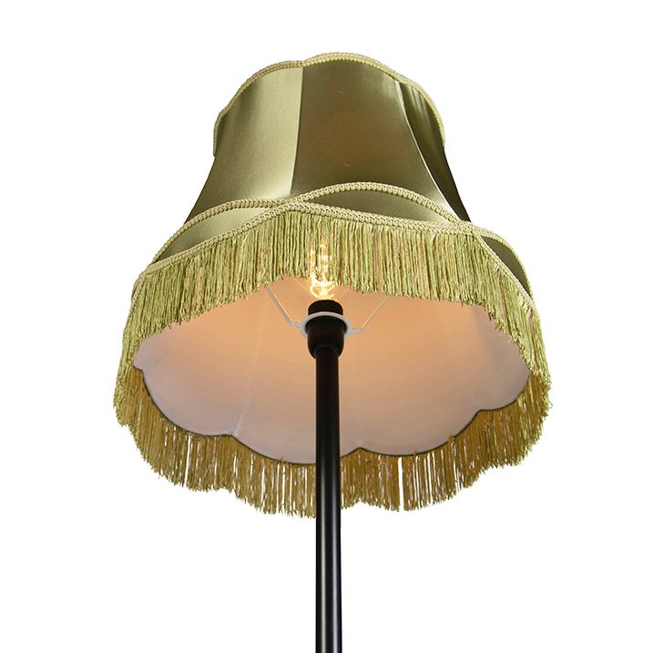 Retro gulvlampe sort med mormorskjær grønn 45 cm - Simplo