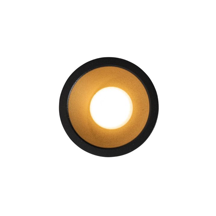 Set med 6 moderna infällda spotlights svarta med guld GU10 35 mm IP44 - Dept