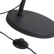 Moderni-kaarilamppu-musta-mustalla-kangasvarjostimella---Arc-Basic