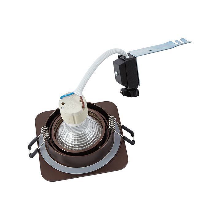 Rounded Recessed Spotlight Dark Bronze GU10 50mm Swivel and Tiltable IP44 - Alberto