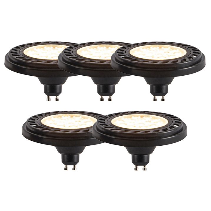 Set mit 5 dimmbaren GU10 LED-Lampen AR111 8W 700lm 2700K