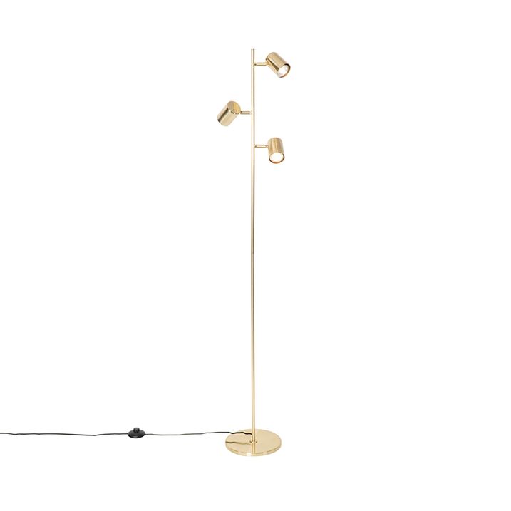 Moderne gulvlampe messing 3-lys - Jeana