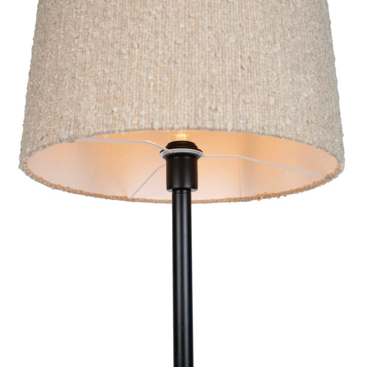 Modern állólámpa fekete bézs buklé árnyékolóval 40 cm - Simplo