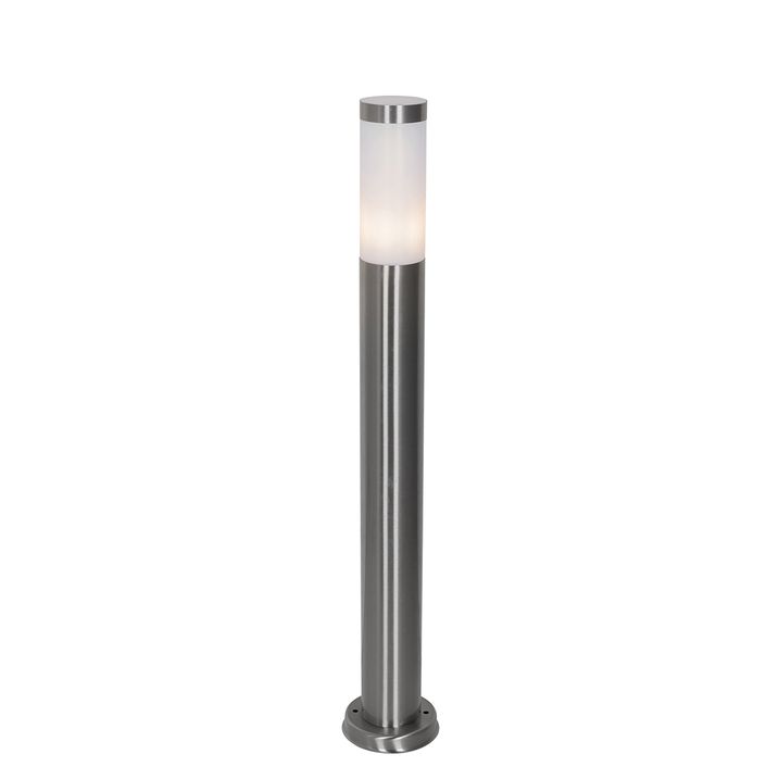 Moderne udendørs stolpelampe stål med opal 80 cm IP44 - Rox