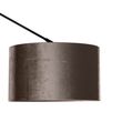 Pendelleuchte-schwarz-mit-Samtschirm-Taupe-35cm---Blitz
