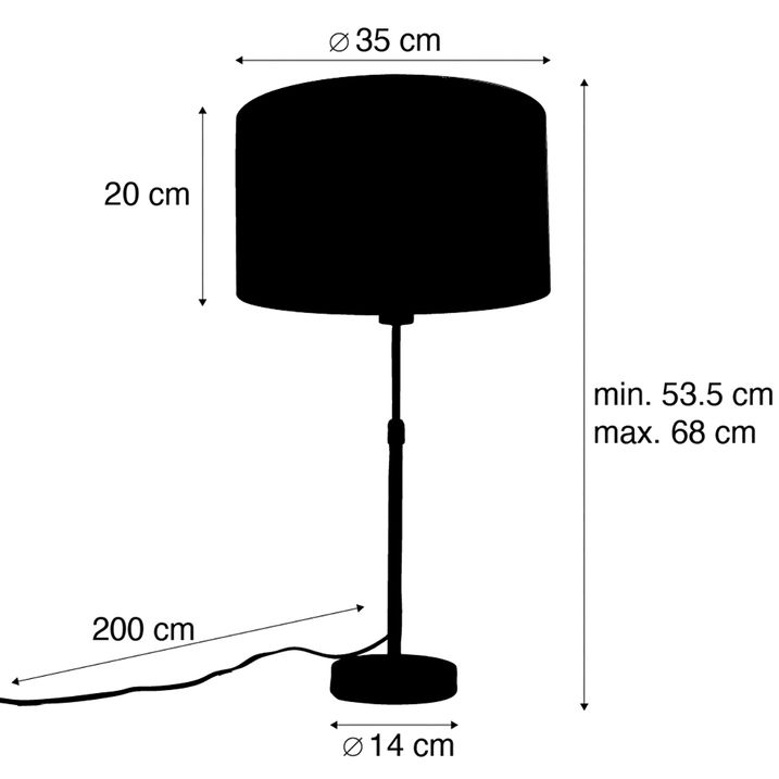 Stolná lampa bronzová so zamatovým tienidlom zelená 35cm - Parte