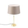 Table Lamp Gold/Brass with Linen Lampshade Taupe 35 cm - Parte