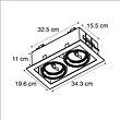 Set-med-6-infällda-spotlights-stål-AR111-justerbar-2-ljus---Oneon