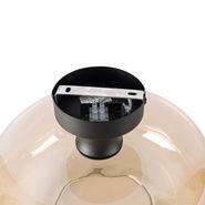 Art-deco-plafondlamp-zwart-met-amber-glas---Bizle