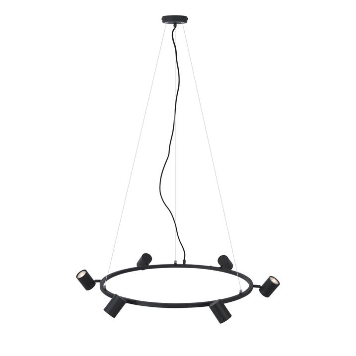 Moderna viseća lampa crna 6-svjetla - Jeana Circle