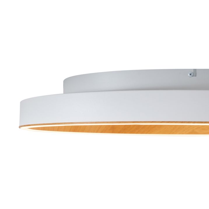Plafonieră de design albă cu lemn 60cm incl. LED comutator cu 3 căi - Ingo