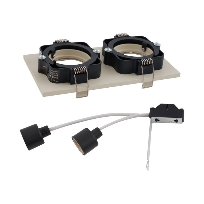 Set of 6 Modern Recessed Spotlights Beige GU10 50mm Adjustable 2-Lights - Qure