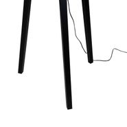 Stehleuchte-schwarz-mit-taupefarbenem-Samtlampenschirm-50cm---Puros