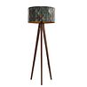 Podna lampa od orahovog drveta sa plišanim abažurom u obliku lista 50cm - Tripod Classic