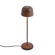 Table-Lamp-Rust-Brown-Incl.-LED-Rechargeable-with-Charging-Station-IP65---Raika