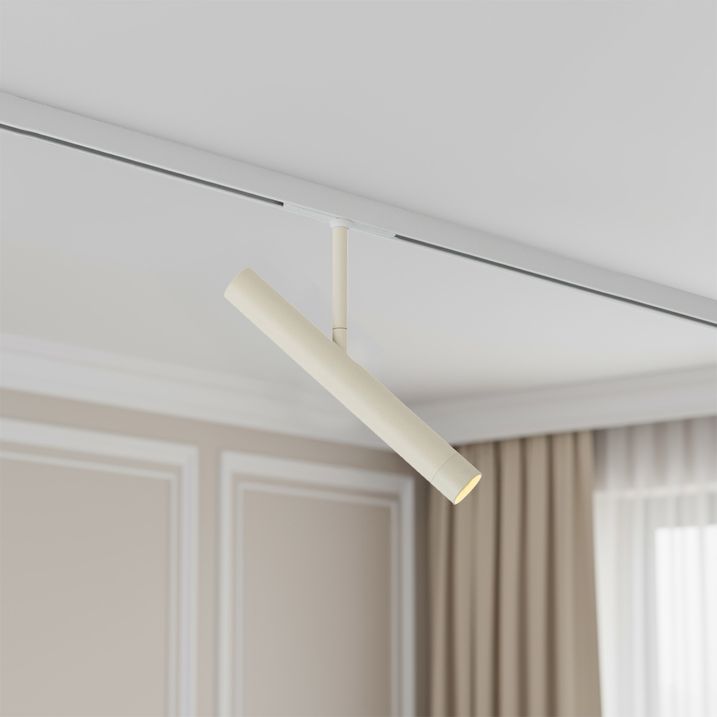 Spot modern bej cu alb pentru sistem de iluminat pe șină monofazat - Slimline Avery