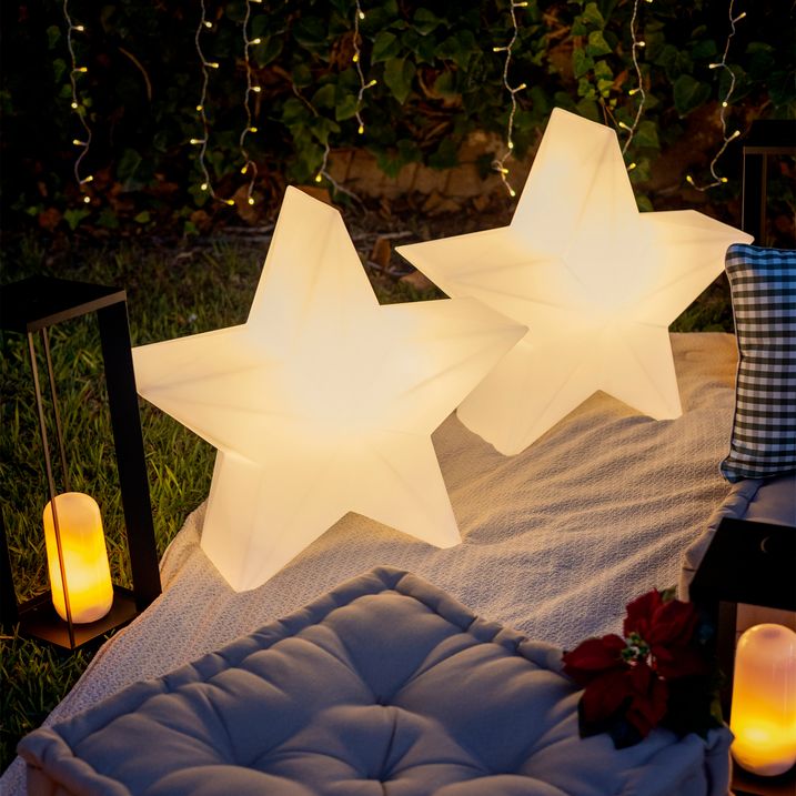 Weihnachts-Stehleuchte weiss 60cm inkl. wiederaufladbarer RGBW LED - Nova