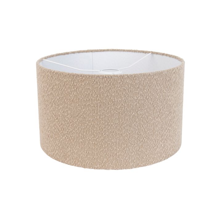 Abajur din țesătură bej cu material tip teddy 35/35/20