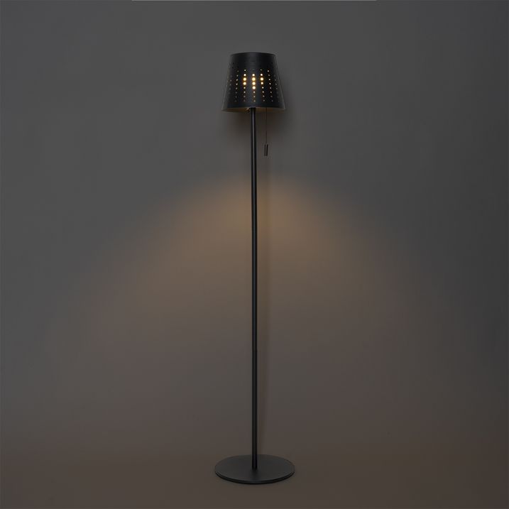 Lampada da terra per esterni nera con LED ricaricabile e solare - Ferre