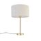 Klassisk bordlampe messing med lysegrå skærm 35 cm - Simplo