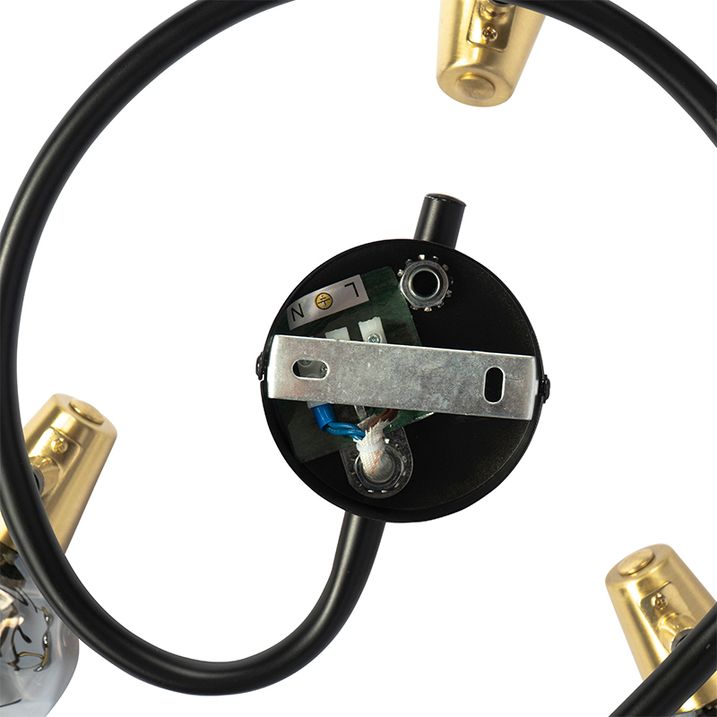 Plafoniera Art Déco vetro fumé nero 3 luci - VIDRO