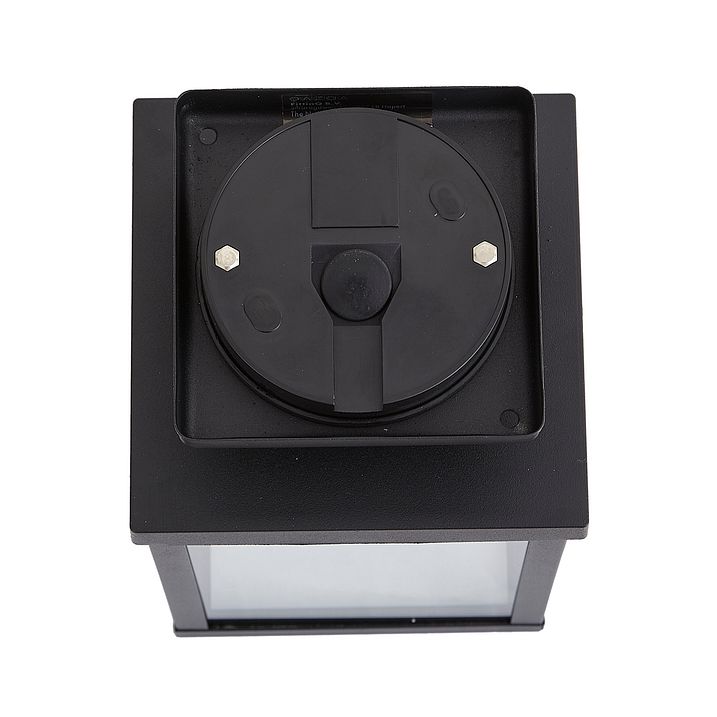 Plafoniera moderna da esterno nera con sensore di movimento e crepuscolare IP44 - Rotterdam