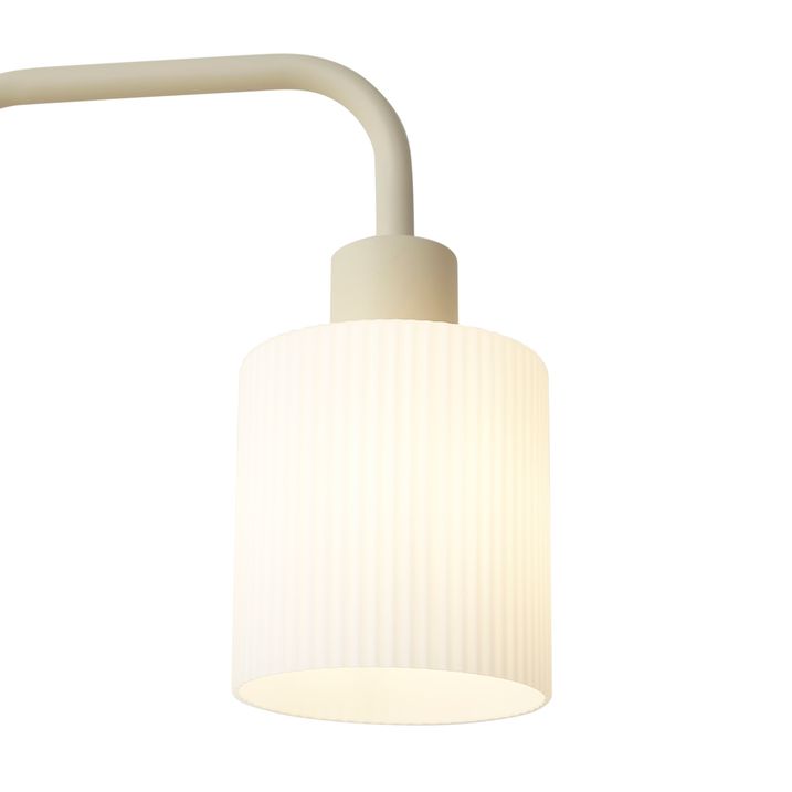 Scandinavische vloerlamp beige met wit glas - Wisp