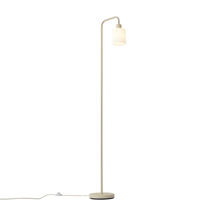 Scandinavische vloerlamp beige met wit glas - Wisp