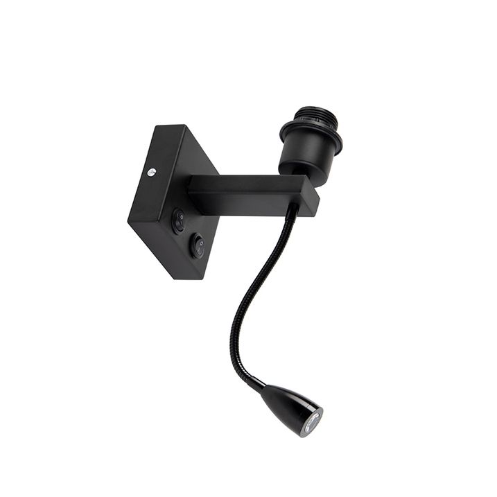 Moderne wandlamp zwart met flexarm - Brescia Combi