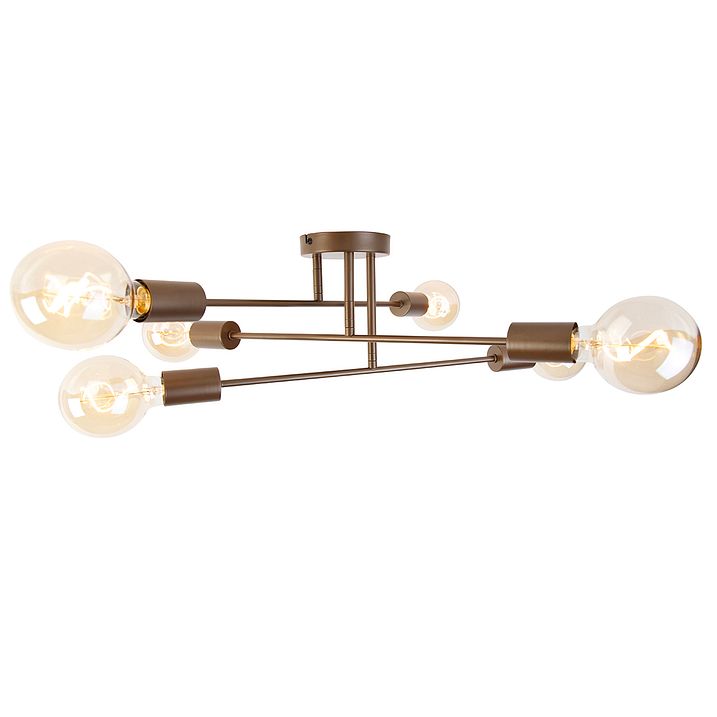 Plafoniera smart bronzo scuro a 6 luci con 6 Wifi G95 - Sydney