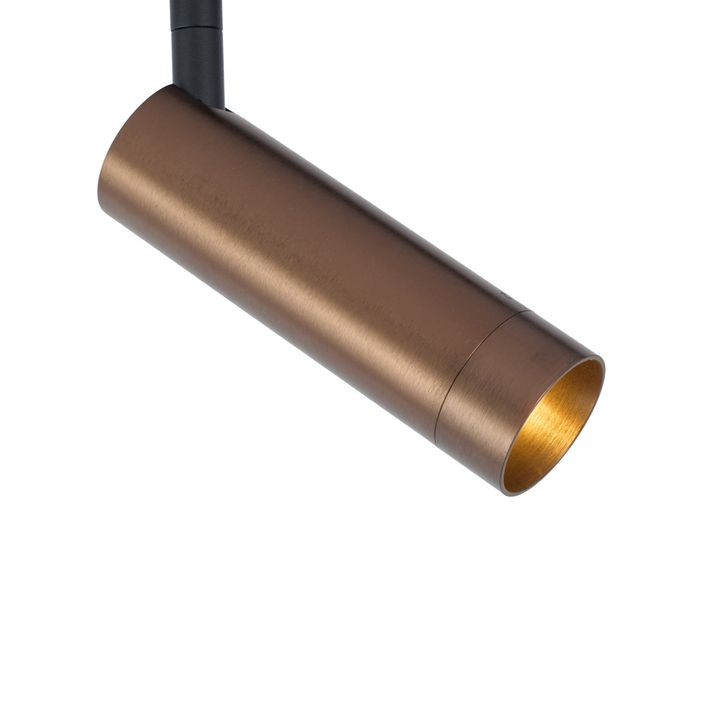 Foco moderno em bronze escuro para sistema de calha monofásico GU10 35mm - Slimline Uzzy
