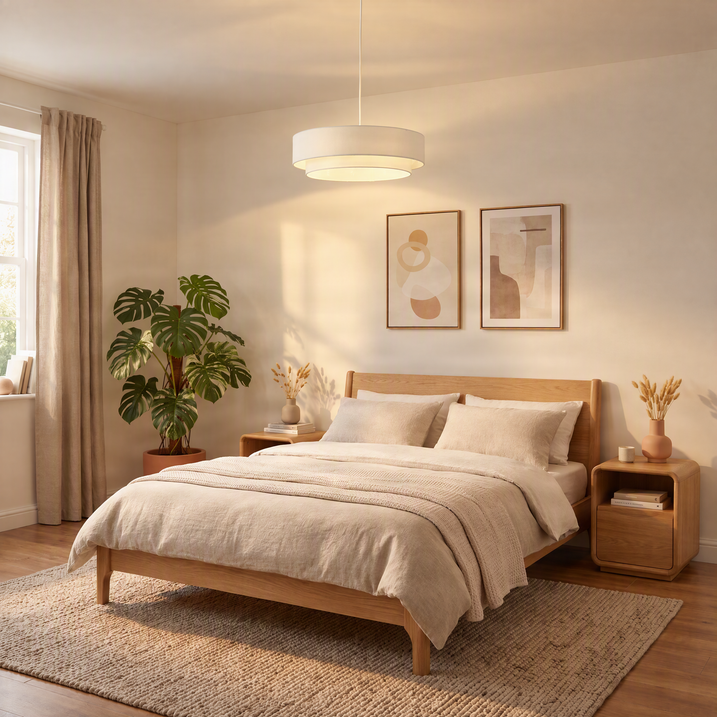Modern Pendant Lamp White 50cm 3-Light - Drum Duo