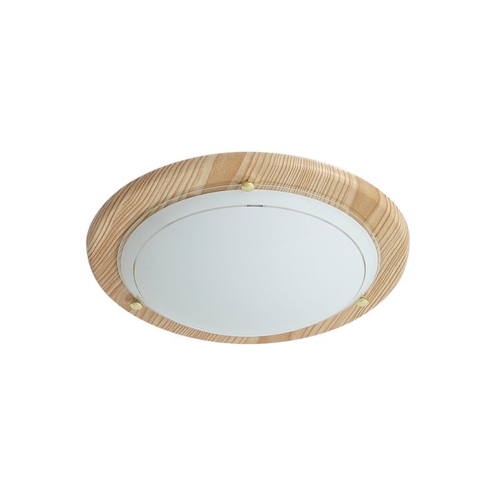 Plafonnier classique naturel avec verre blanc - Mesiac