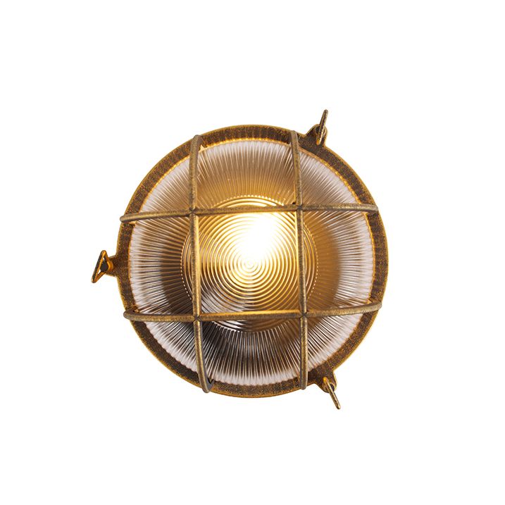 Candeeiro de parede e teto dourado/latão redondo IP44 - Noutica