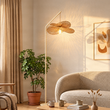 Japandi-Stehleuchte-Beige-mit-beigem-Schirm---Nest