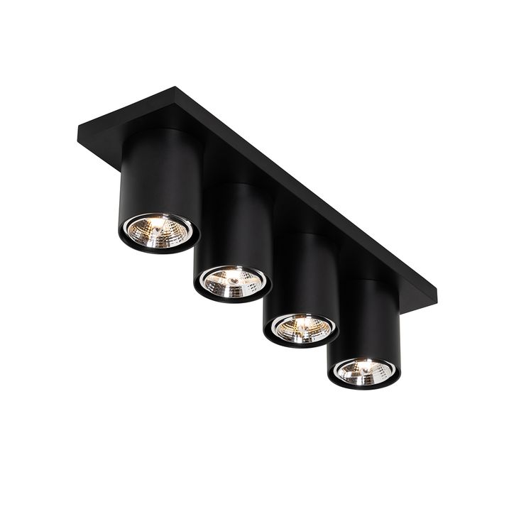 Modern mennyezeti spotlámpa fekete 4-lámpás - Tubo