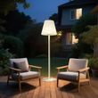 Moderne-utendørs-gulvlampe-beige-med-hvit-skjerm-IP44---Big-Virginia