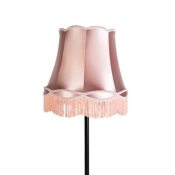 Lampadaire rétro noir avec abat-jour rose à l’ancienne 45 cm - Simplo