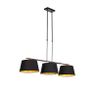 Hanglamp met katoenen kappen zwart met goud 32cm - Combi 3 Deluxe