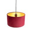 Zwarte-hanglamp-met-velours-kap-rood-met-goud-35-cm---Combi